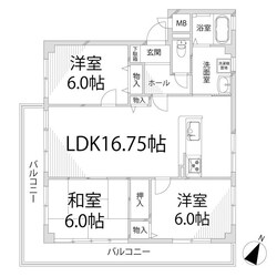 リバティ田寺の物件間取画像